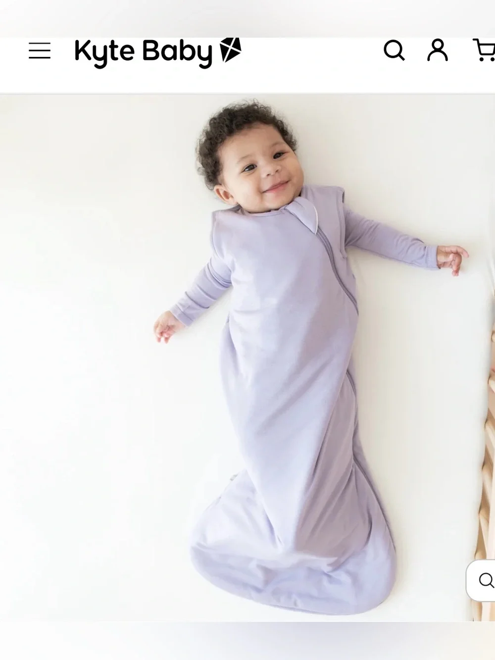 Kyte Baby Sleep Bag in Taro 1.0 , size Large